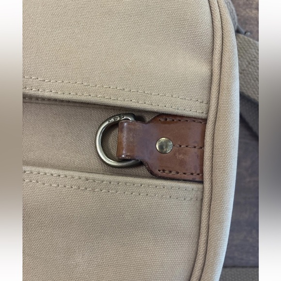 Ralph Lauren Polo Safari Outfitters Khaki Canvas Leather Brass Shoulder Bag cl - Picture 12 of 16
